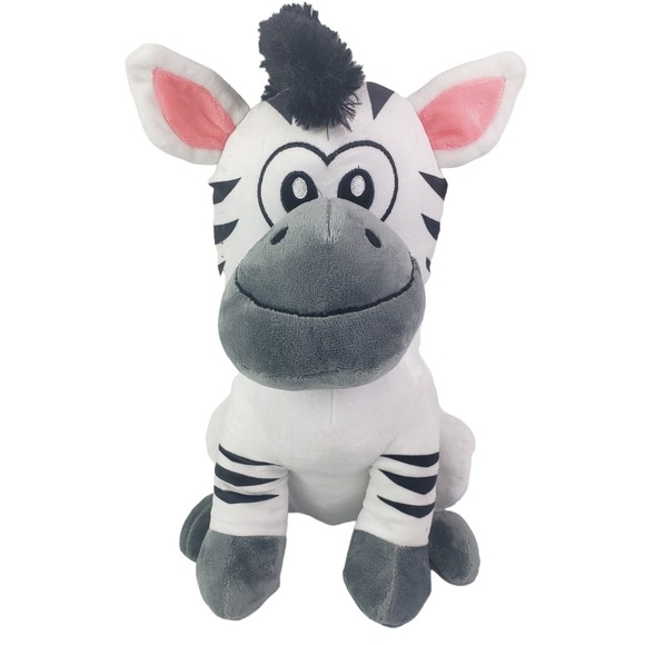 Baby Zebra Plush Animal Black & White‎ Soft Safari Toy 14In X 8in - Picture 1 of 12